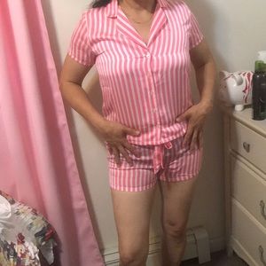 Pink striped pj set